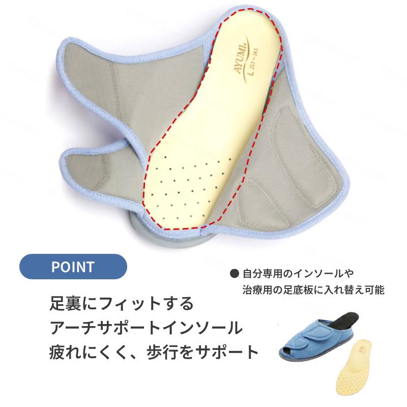 介護スリッパ 介護シューズ 室内用 入院用靴 室内履き あゆみシューズ 徳武産業 あゆみオープンフィット 2237 リハビリシューズ |  | 07