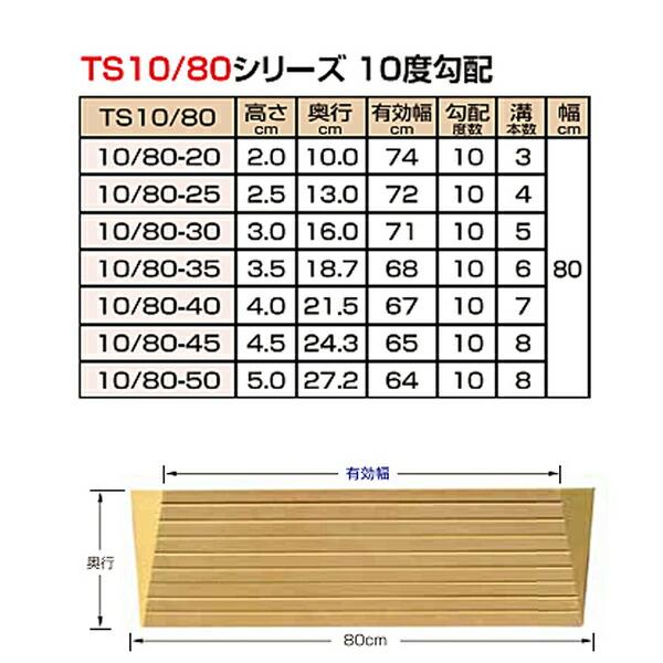 段差解消スロープ タッチスロープ10　TS10/80シリーズ　TS10/80-35 (幅80cm×高さ3.5cm) シンエイテクノ (転倒防止 介護 軽量) 介護用品 |  | 02