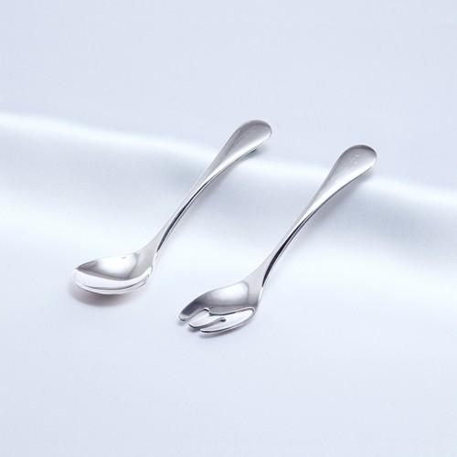 純銀 赤ちゃんの ベビー スプーン ＆ フォーク 名入れ 出産祝い 送料無料