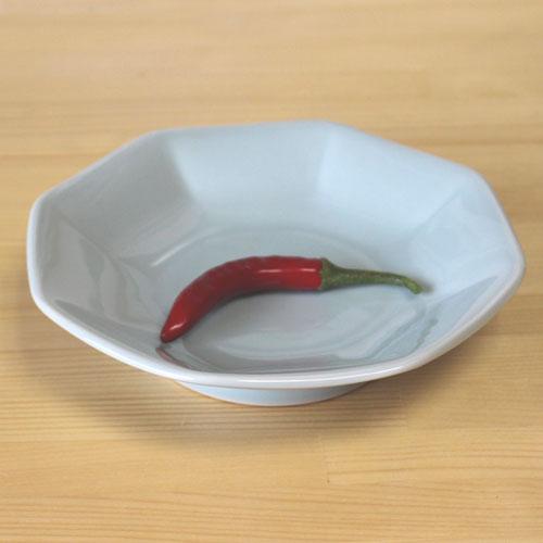 八角皿 青磁中華 八角高台皿 19.6cm 国産 食洗機対応 レンジ対応 八