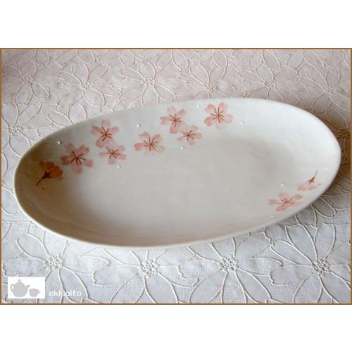 完璧 パスタ皿 桜 楕円形 日本製 業務用 食器 皿