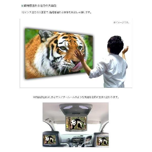 フリップダウンモニター 12インチ リアモニター LEDルームライト