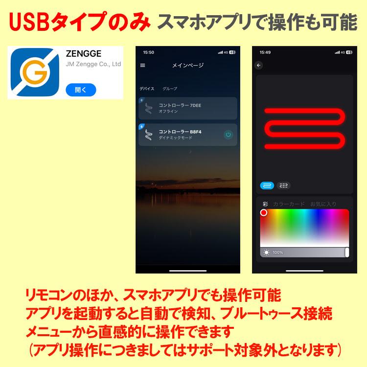 流れる RGB LEDネオンライト 12V用 24V用 USB用 選択 長さ選択 LED