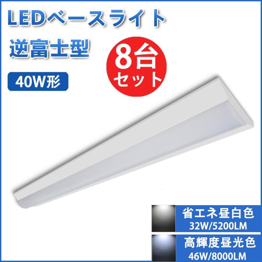 慧光（エコウ） LEDベースライト 8台セット 直付 逆富士形 LED蛍光灯