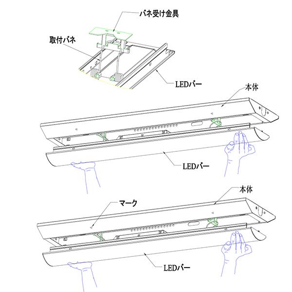 慧光（エコウ） 逆富士形 LEDベースライト LED蛍光灯 器具一体型 20W型