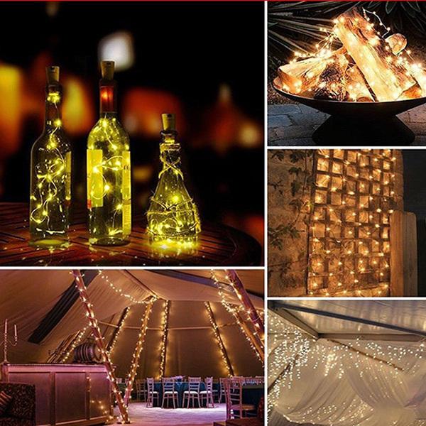 ソーラーLEDイルミネーションライト 200球 10個セット 銅線 ワイヤー