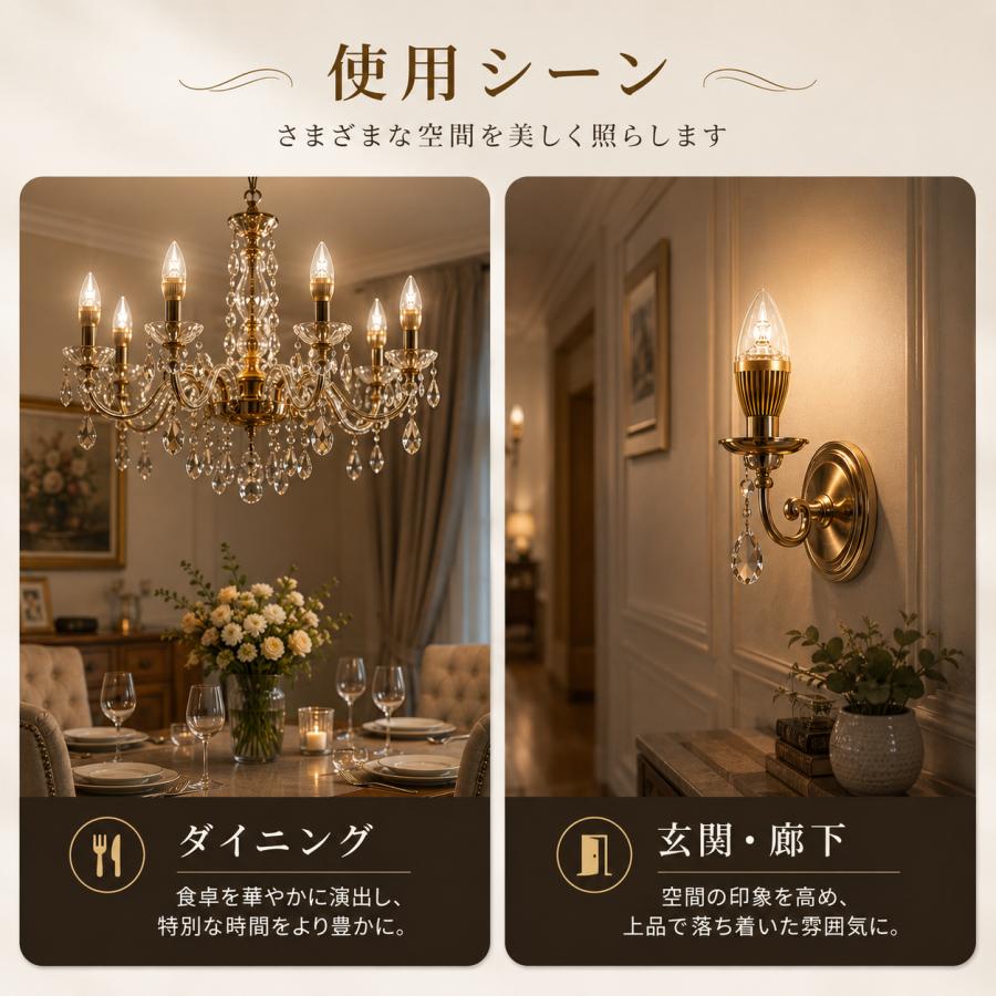 慧光（エコウ） LED電球 シャンデリア球 2個セット E17/E14/E12 選択