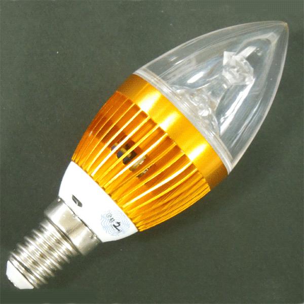 慧光 LED電球 シャンデリア球 E14 E17 E12 台座金色 25W相当 LED