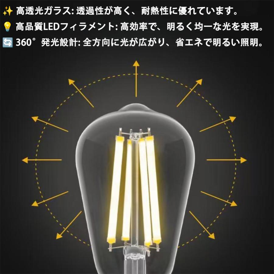 慧光（エコウ） LEDエジソン電球 LED電球 E26 フィラメント電球 60W