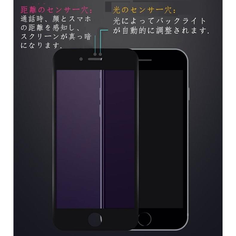 ガラスフィルム ブルーライトカット 紫色進化版 iPhoneX iPhone6 7 8