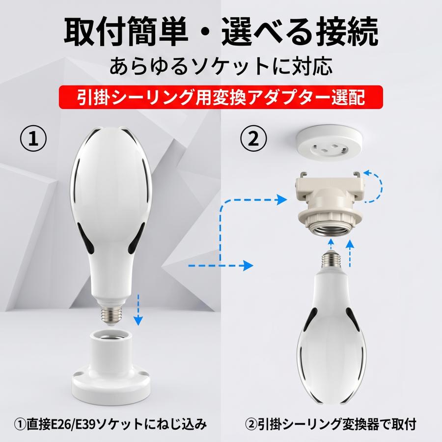 慧光（エコウ） LED電球 水銀灯型 400W相当 E26 E39 選択 直結用