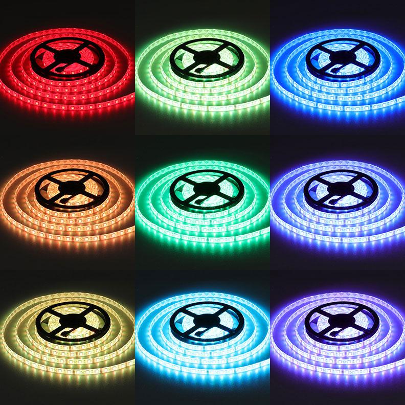 RGB LEDテープライト 5M コントローラ・電源付き タイプ選択 12V用 高