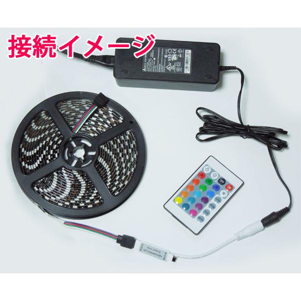 RGB LEDテープライト 5M コントローラ・電源付き タイプ選択 12V用 高