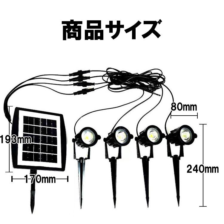 LEDガーデンライト LEDソーラー 4灯セット 埋め込み式 ソーラー