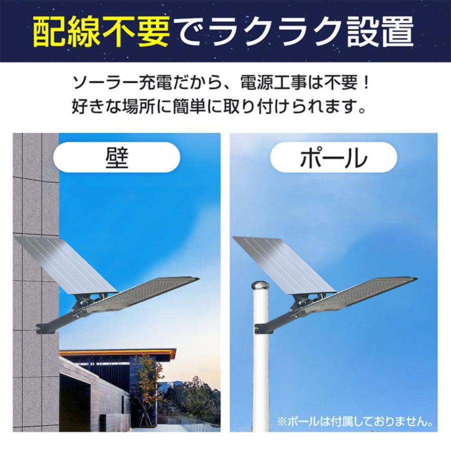 ソーラーライト 150W相当 街路灯 街灯 外灯 LED 夜間自動点灯 リモコン