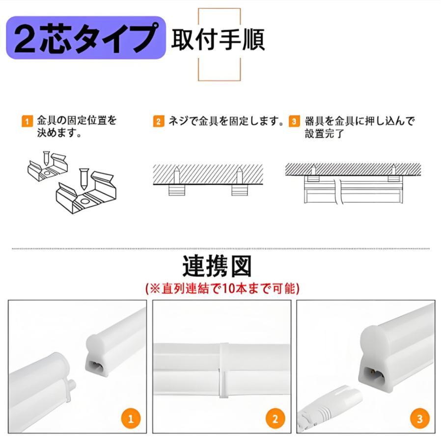 慧光（エコウ） LED蛍光灯 25本セット 器具一体型 スリムタイプ T5