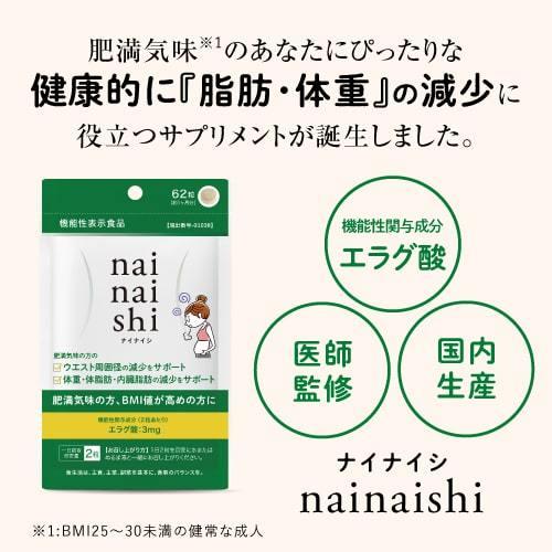 エラグ酸 サプリ 内臓脂肪 体脂肪 の減少をサポート 機能性表示食品 医師監修 ナイナイシ 約１ケ月分 yff｜ekuserennto｜04