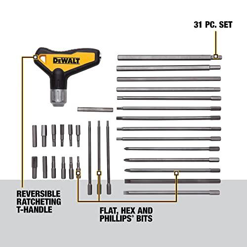 DEWALT　Hex　Key　Set,　Wrench　Ratcheting.　T-Handle　31-Piece　Set,　(DWHT70265)