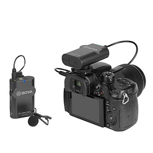 BOYA by-WM4 Pro Wireless Lavalier Microphone System 2.4G Clip-on Interview Podcast Microphone for Smartphone DSLR Camera Camcorder PC Tiktok YouTube V Microphone