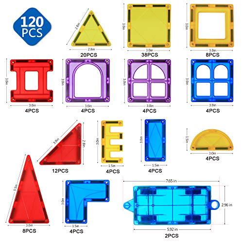 Magblock マグネットブロック 115個 マグネットタイル 組み立てブロック 子供用 おもちゃ マグネット玩具セット 3D組み立てブロック 幼児 男の子 女の子用 … 