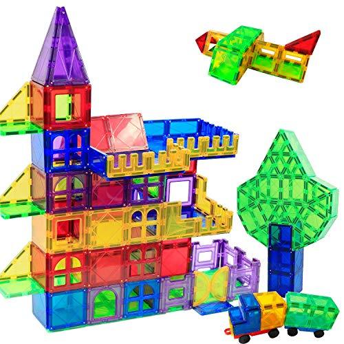 Magblock マグネットブロック 115個 マグネットタイル 組み立てブロック 子供用 おもちゃ マグネット玩具セット 3D組み立てブロック 幼児 男の子 女の子用 … 