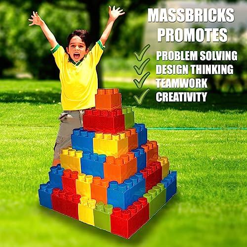 MassBricks Large Blocks for Toddlers - 48 Pieces Giant Building Blocks， Toddler Blocks， Mega Blocks for Kids， Big Building Blocks for Toddlers 1-3 Blocks for Toddlers Building Blocks，