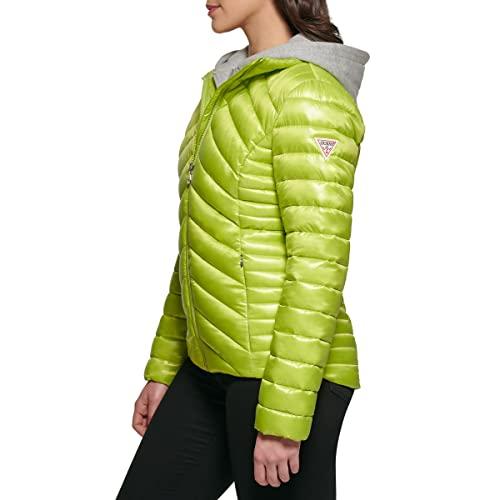GUESS Women's Light Packable Jacket Quilted, Transitional Puffer, Lime