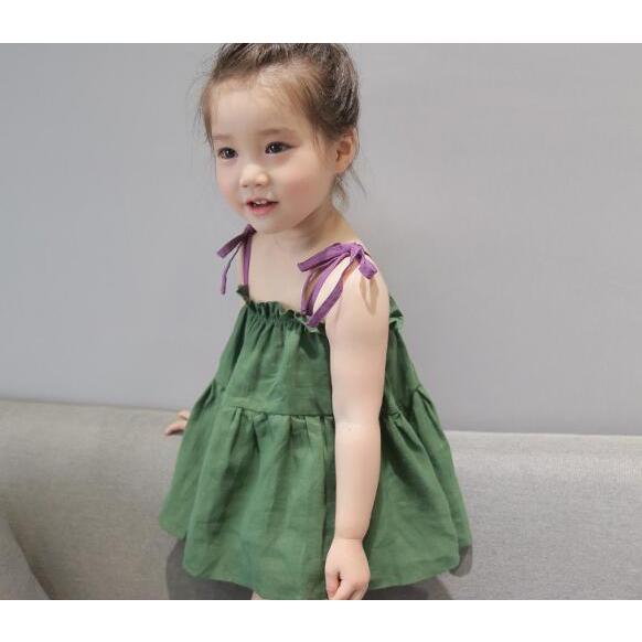 ベストワンピース レディース キャミソール ノースリーブ 春 夏 子供服 キッズ 女の子 100 105 110 3歳 4歳 5歳 肩リボン パープル グリーン 可愛い K All Nets23 El Amour レディースファッション 通販 Yahoo ショッピング