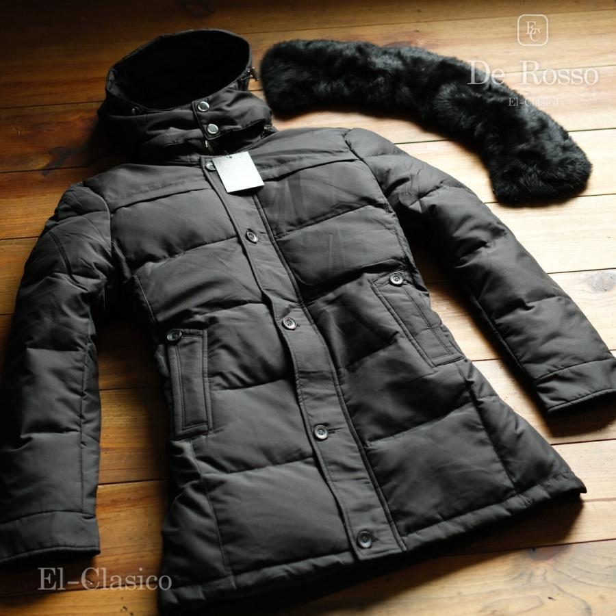 新品*イタリア*De Rosso* フォックスファー 羽毛90% ダウンコート 黒
