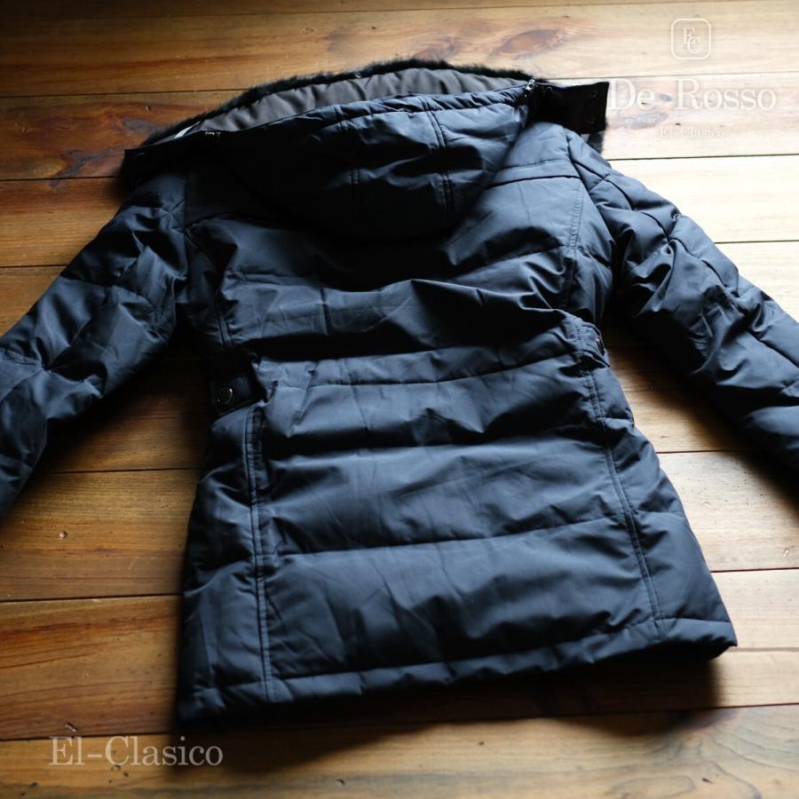 新品*イタリア*De Rosso* フォックスファー 羽毛90% ダウンコート 紺 
