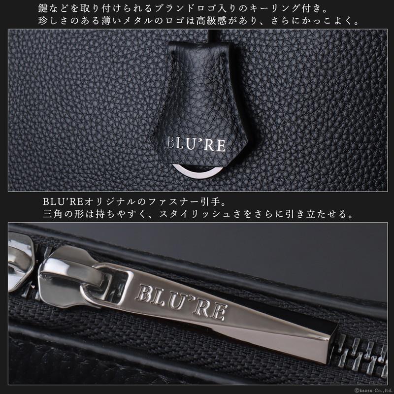 ビジネスバッグ メンズ ブリーフケース A4 パソコン 収納 牛革 レザー 薄マチ 薄い 斜めがけ 肩掛け 2way 手持ち ブランド BLU'RE ブルーレ BLU-304の画像