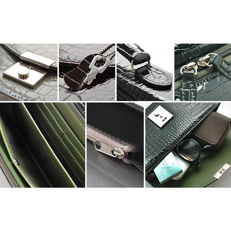 セカンドバッグ メンズ エナメル 軽量 クロコ型押し 革 紳士 セパレート ハンドバッグ KT-517 : nobrand-kt-517 ...