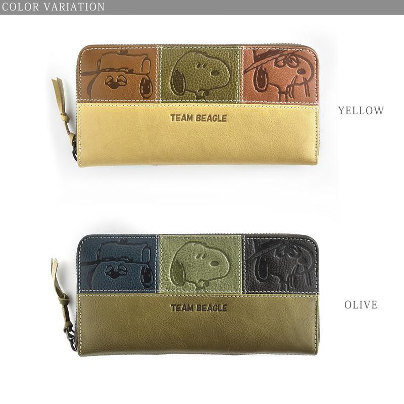 SNOOPY（スヌーピー） 長財布 メンズ 本革 ラウンドファスナー カード