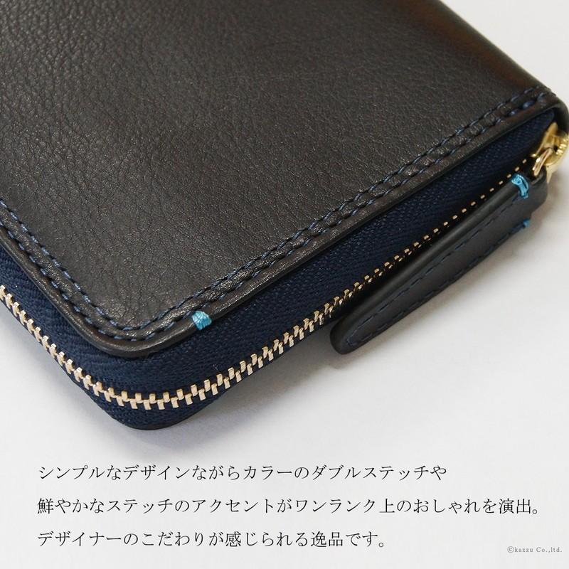 財布 メンズ 長財布 本革 ベビーカーフレザー ラウンドファスナー 牛革