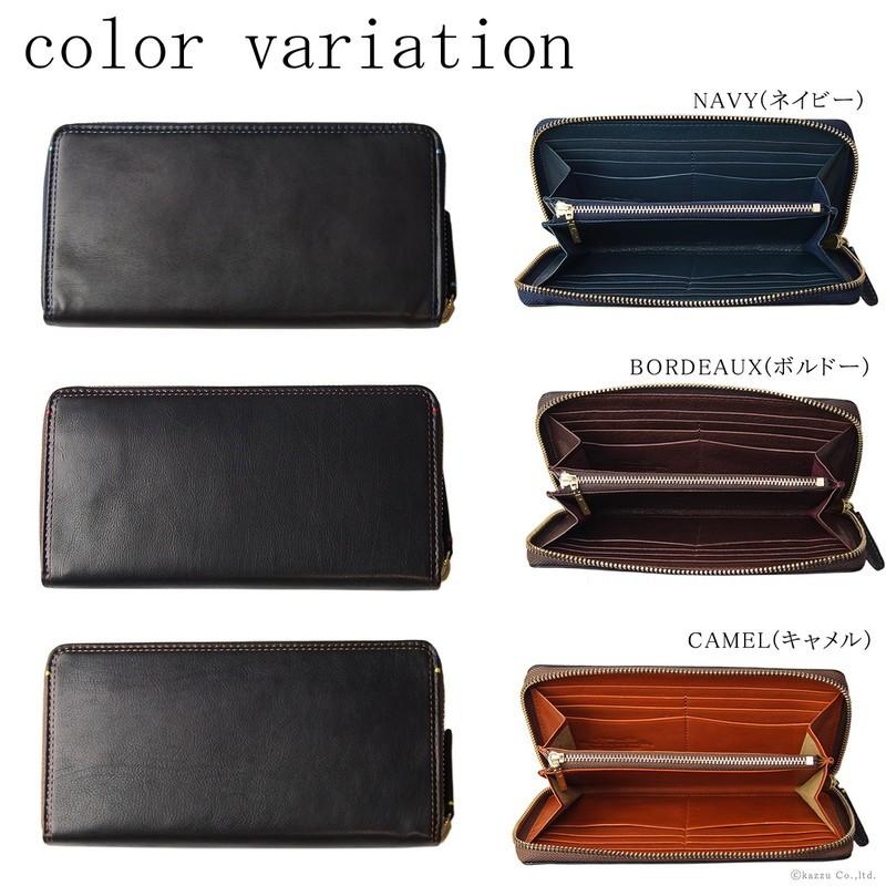 財布 メンズ 長財布 本革 ベビーカーフレザー ラウンドファスナー 牛革
