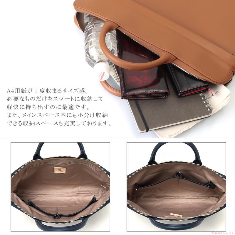 TRION ビジネスバッグ 薄マチ A4 本革 牛革 グラブレザー ドキュメント
