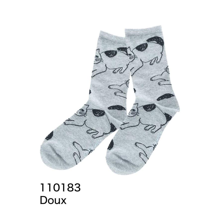 猫イラストソックスセット ベージュ・ブルー 猫イラストソックスセット ベージュ・ブルー