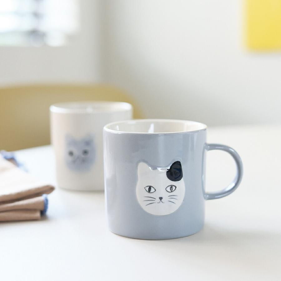 グラス 松尾ミユキ マグカップ Embossed cat face mug｜コップ 湯呑み