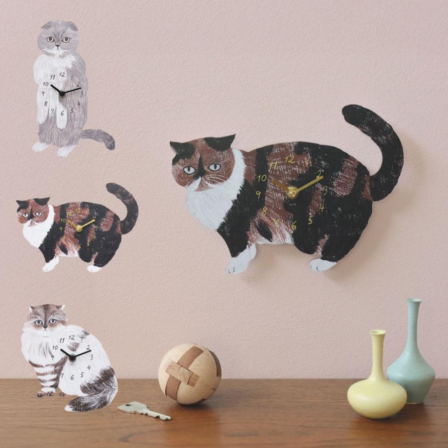 新品　松尾ミユキ　ダイカット クロック　belle 猫　ねこ　ネコ　キャット 松尾ミユキ Diecut clock B｜時計 ネコ インテリア ギフト おしゃれ
