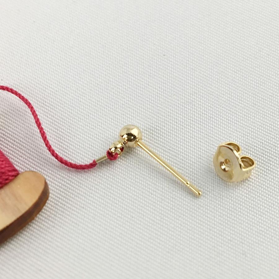 cocochi』小さな糸巻きピアス【木製 杉の木 ココチ アクセサリー 