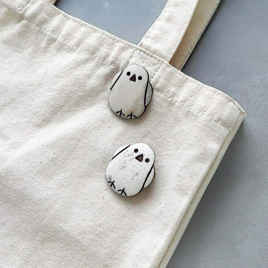 ボーンブローチ Shimaenaga｜ BONE BROOCH バッジ バッチ アクセサリー