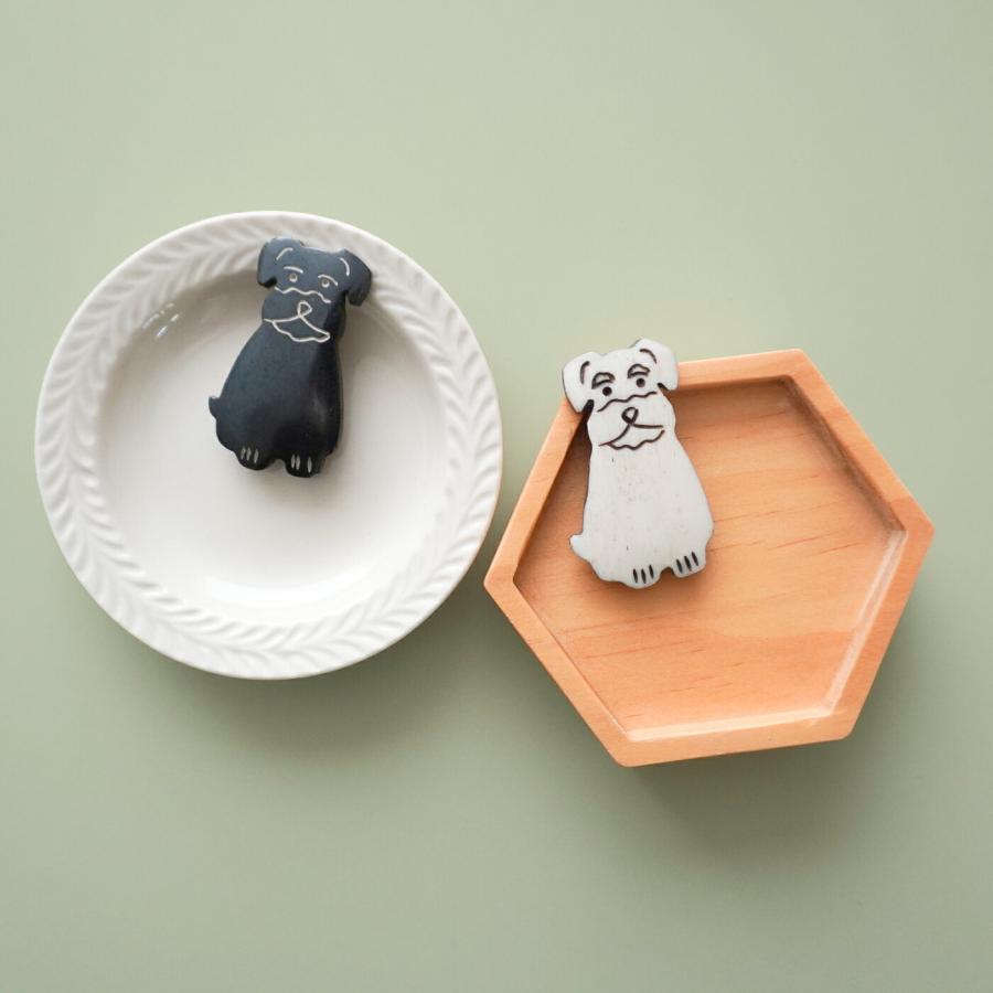 ボーンブローチ シュナウザー Schnauzer｜BONE BROOCH バッジ バッチ