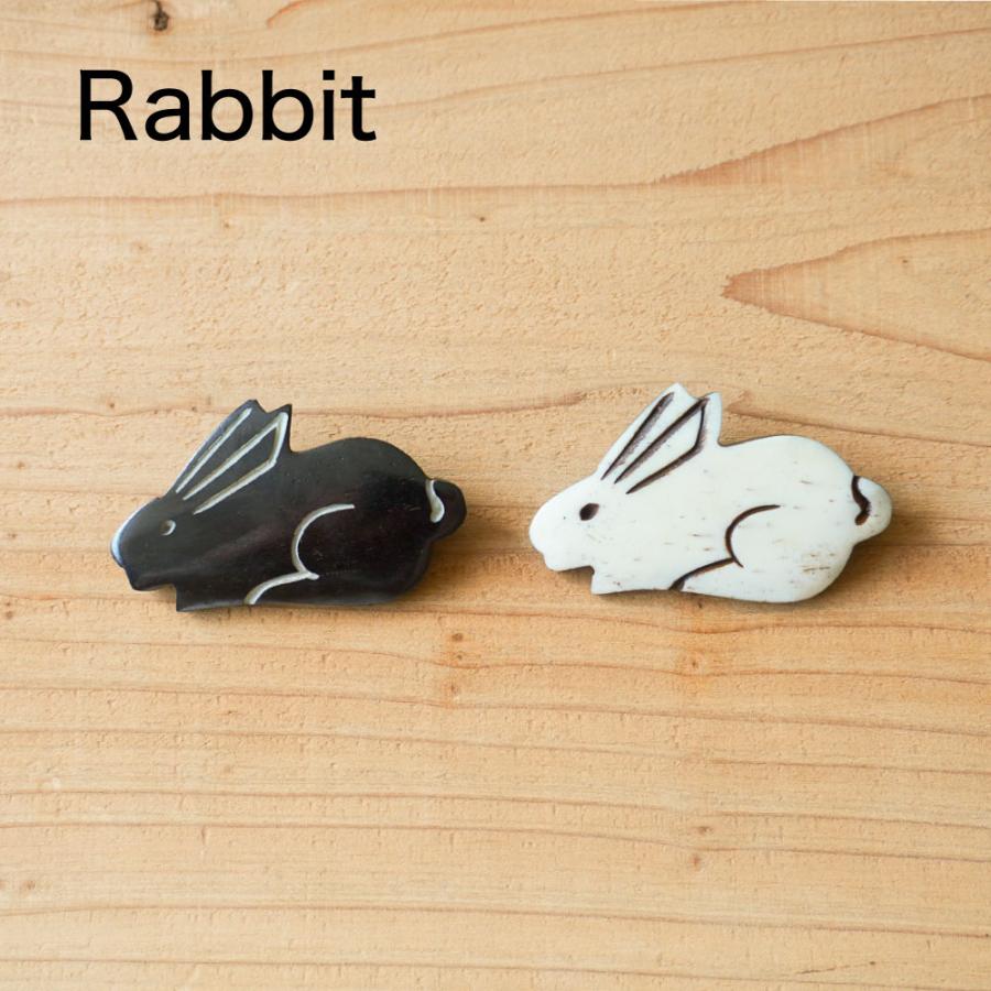 ボーンブローチ Rabbit｜ BONE BROOCH バッジ バッチ アクセサリー