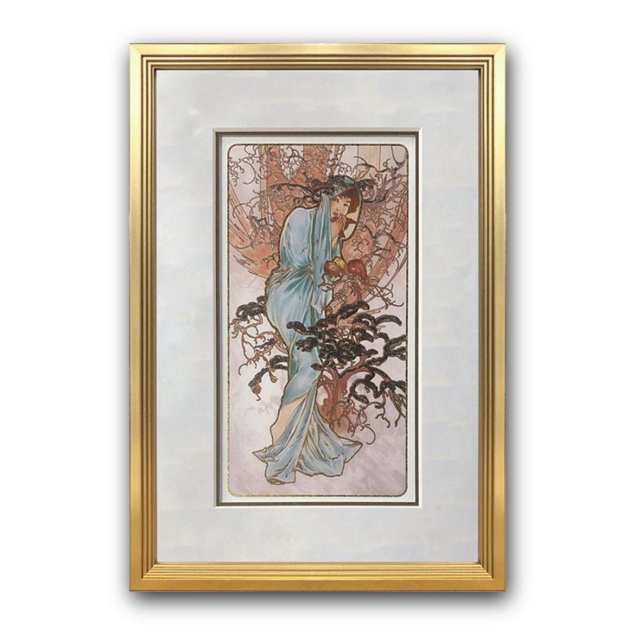 Raffinart】アルフォンス・ミュシャ「Winter」［305mm × 445mm