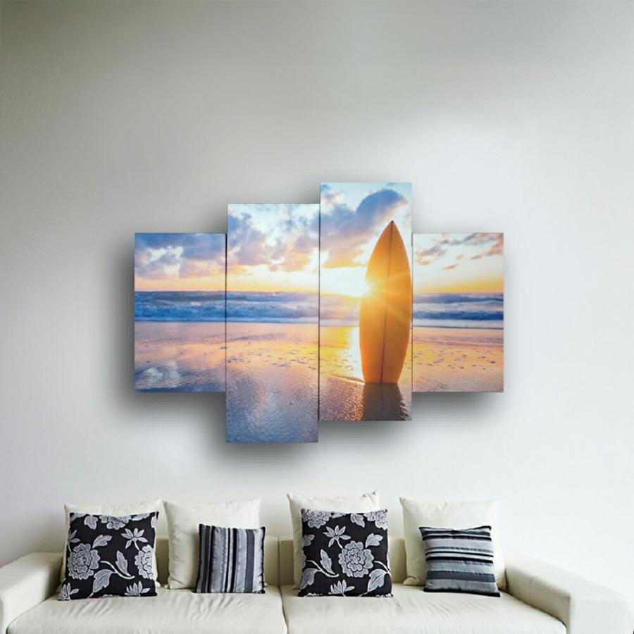 On（オン） 【Raffinart】Bello Canvas Art「Surfboard on the beach
