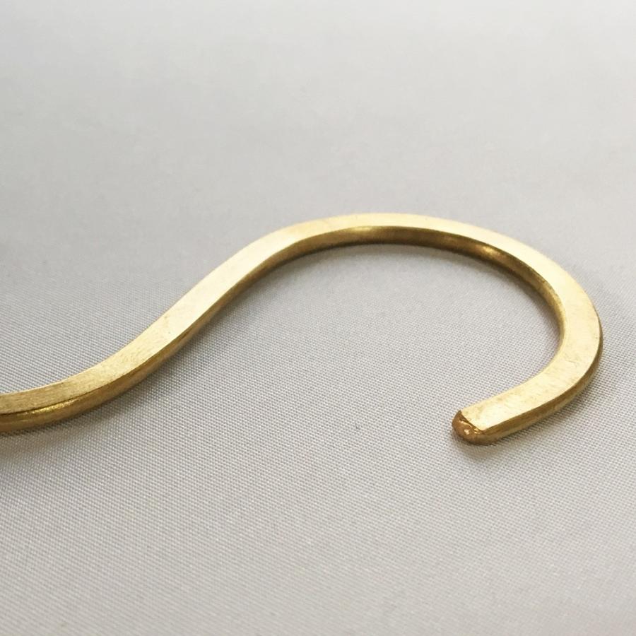 真鍮フラットSフック Mサイズ・86mm【ブラス Sカン エスカン S字フック