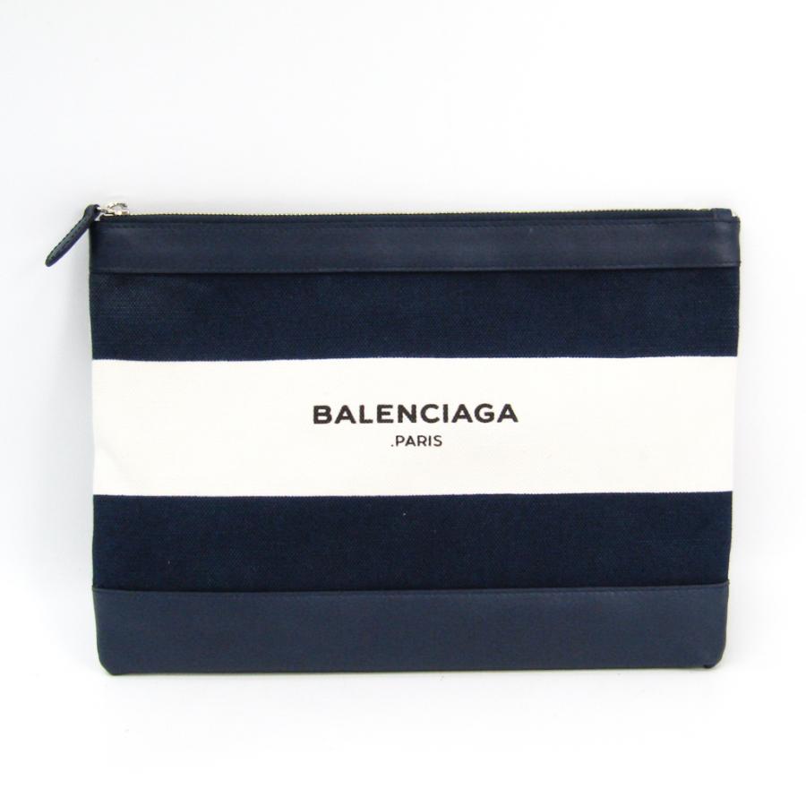 公式限定新作 送料無料 バレンシアガ ネイビークリップ M 4407 レディース レザー キャンバス クラッチバッグ ネイビー ホワイト 残りわずか 在庫限り超価格 Www Skylanceronline Com