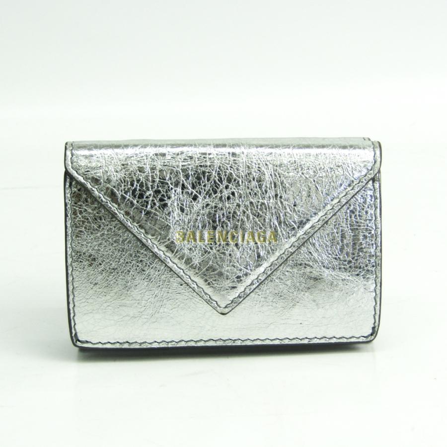 限定製作 バレンシアガ ペーパー ミニウォレット レディース レザー 財布 三つ折り シルバー 新作モデル Atempletonphoto Com