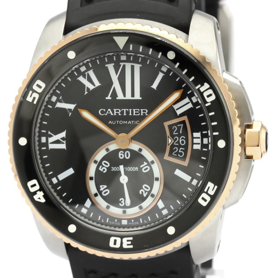 カルティエ カリブル ドゥ カルティエ ダイバー K18 ピンクゴールド ステンレススチール ラバー 自動巻き メンズ 時計 W2ca0004 中 Bf5112 Eladyヤフーショップ 通販 Yahoo ショッピング