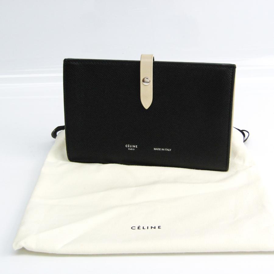 セリーヌ ストラップラージマルチファンクション 二つ折り財布 レザー